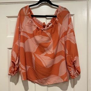 Floral Blouse w/ Tie in Back